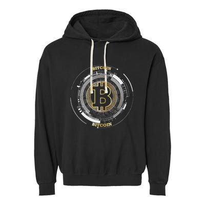 Bitcoin Coin Btc Crypto Currency Traders Blockchain Miners Garment-Dyed Fleece Hoodie