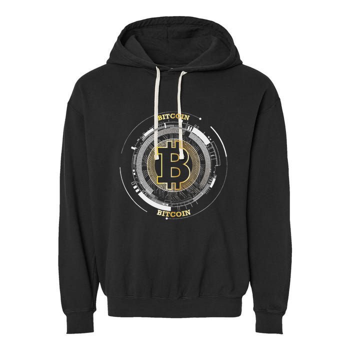 Bitcoin Coin Btc Crypto Currency Traders Blockchain Miners Garment-Dyed Fleece Hoodie