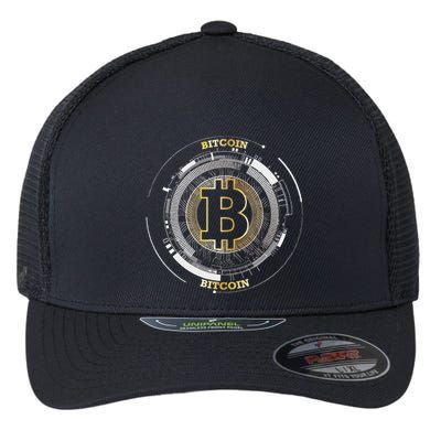 Bitcoin Coin Btc Crypto Currency Traders Blockchain Miners Flexfit Unipanel Trucker Cap