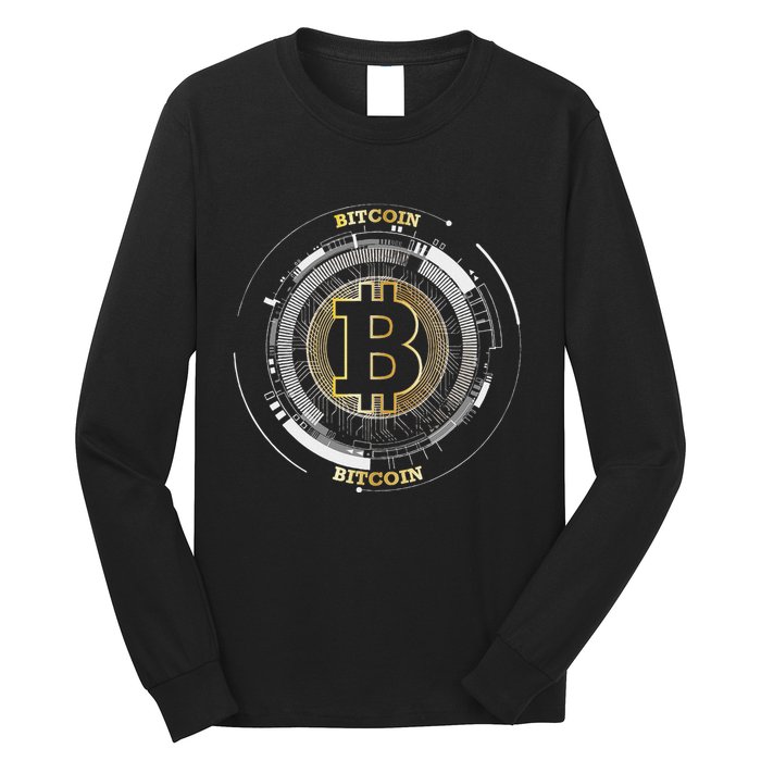 Bitcoin Coin Btc Crypto Currency Traders Blockchain Miners Long Sleeve Shirt