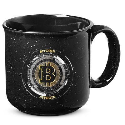 Bitcoin Coin Btc Crypto Currency Traders Blockchain Miners 15oz Campfire Ceramic Mug