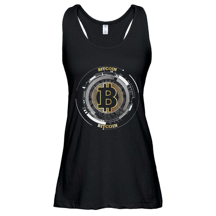 Bitcoin Coin Btc Crypto Currency Traders Blockchain Miners Ladies Essential Flowy Tank