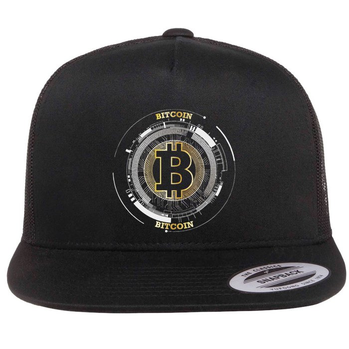Bitcoin Coin Btc Crypto Currency Traders Blockchain Miners Flat Bill Trucker Hat