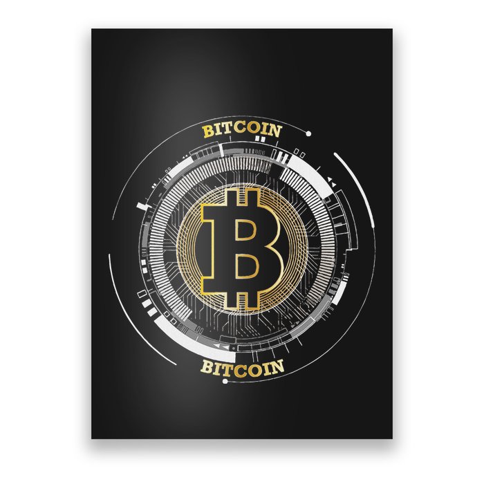 Bitcoin Coin Btc Crypto Currency Traders Blockchain Miners Poster