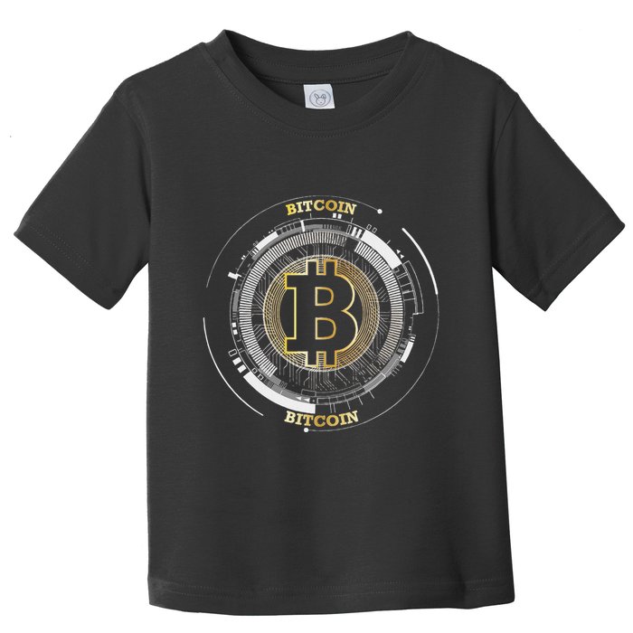 Bitcoin Coin Btc Crypto Currency Traders Blockchain Miners Toddler T-Shirt