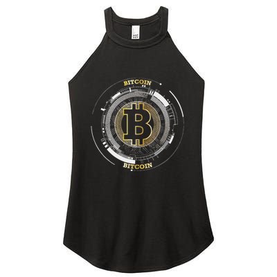 Bitcoin Coin Btc Crypto Currency Traders Blockchain Miners Women's Perfect Tri Rocker Tank