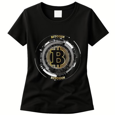 Bitcoin Coin Btc Crypto Currency Traders Blockchain Miners Womens T-Shirt