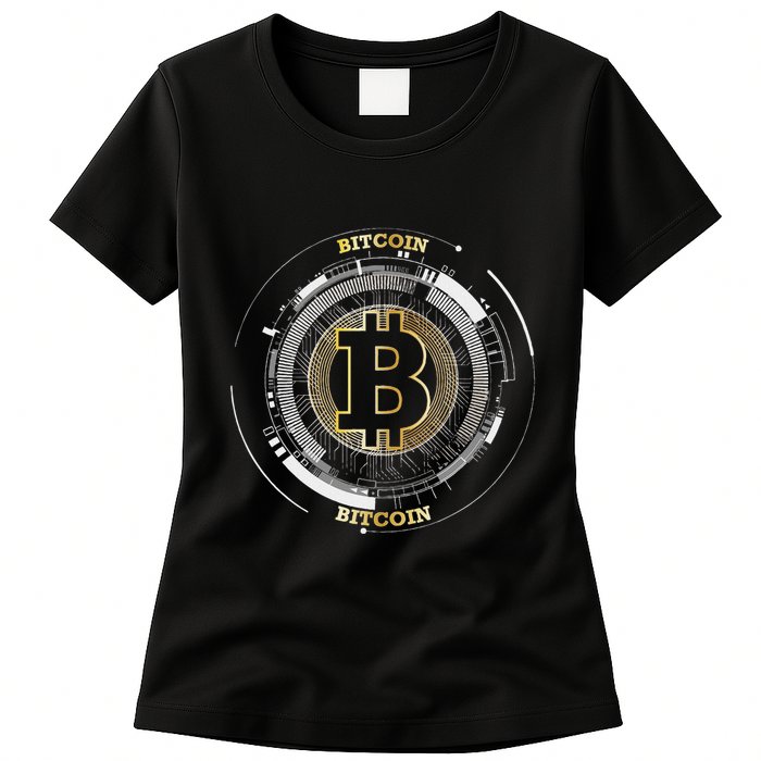 Bitcoin Coin Btc Crypto Currency Traders Blockchain Miners Womens T-Shirt