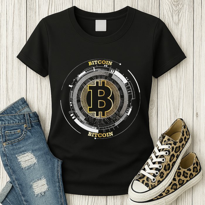 Bitcoin Coin Btc Crypto Currency Traders Blockchain Miners Womens T-Shirt