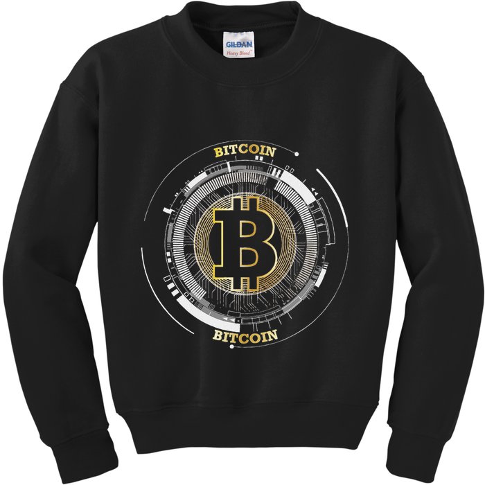 Bitcoin Coin Btc Crypto Currency Traders Blockchain Miners Kids Sweatshirt