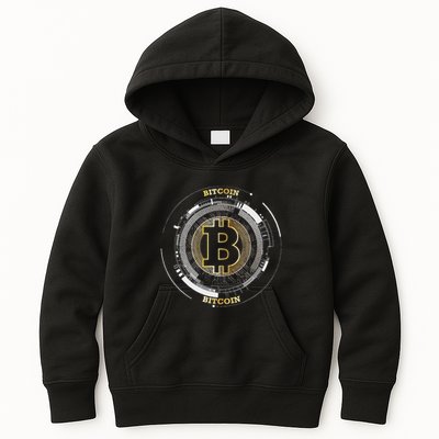 Bitcoin Coin Btc Crypto Currency Traders Blockchain Miners Kids Hoodie