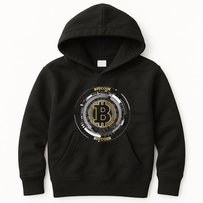 Bitcoin Coin Btc Crypto Currency Traders Blockchain Miners Kids Hoodie