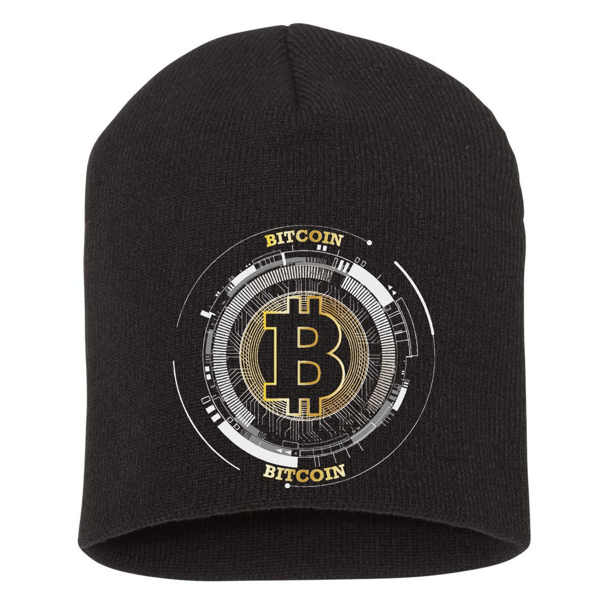Bitcoin Coin Btc Crypto Currency Traders Blockchain Miners Short Acrylic Beanie