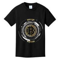 Bitcoin Coin Btc Crypto Currency Traders Blockchain Miners Kids T-Shirt