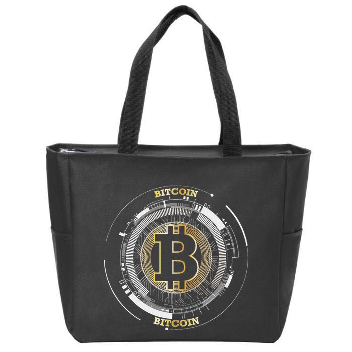Bitcoin Coin Btc Crypto Currency Traders Blockchain Miners Zip Tote Bag