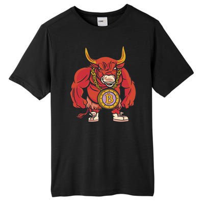 Bitcoin Chain Bull Tall Fusion ChromaSoft Performance T-Shirt