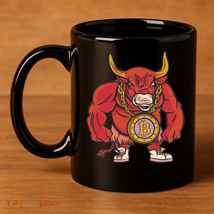 Bitcoin Chain Bull 11oz C Handle Ceramic Mug
