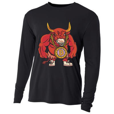 Bitcoin Chain Bull Cooling Performance Long Sleeve Crew