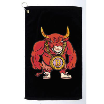 Bitcoin Chain Bull Platinum Collection Golf Towel