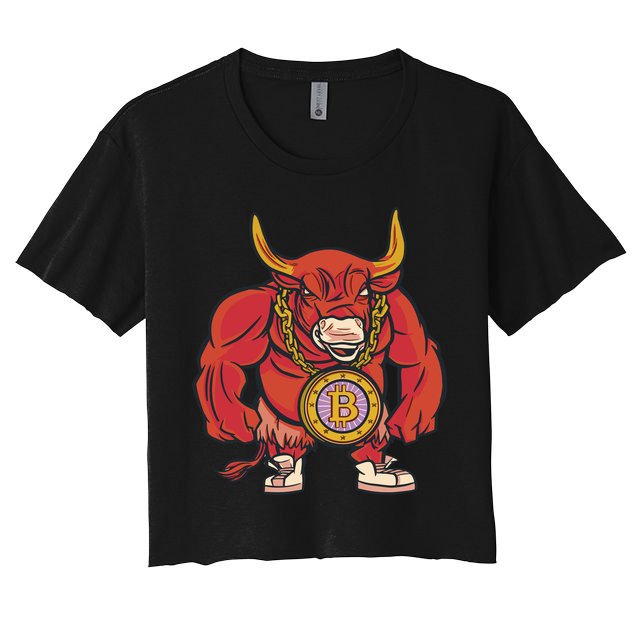 Bitcoin Chain Bull Crop Top