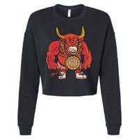 Bitcoin Chain Bull Cropped Pullover Crew