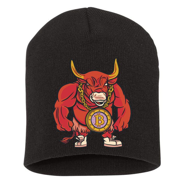 Bitcoin Chain Bull Short Acrylic Beanie