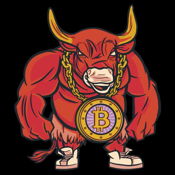 Bitcoin Chain Bull Short Acrylic Beanie