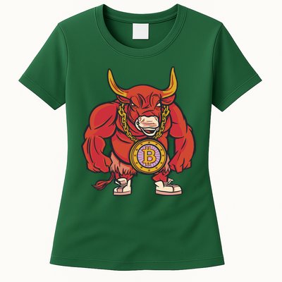 Bitcoin Chain Bull Womens T-Shirt