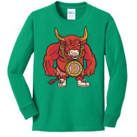 Bitcoin Chain Bull Kids Long Sleeve Shirt