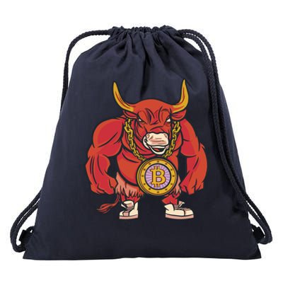 Bitcoin Chain Bull Drawstring Bag