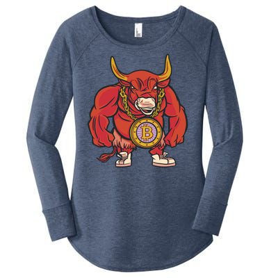 Bitcoin Chain Bull Women's Perfect Tri Tunic Long Sleeve Shirt