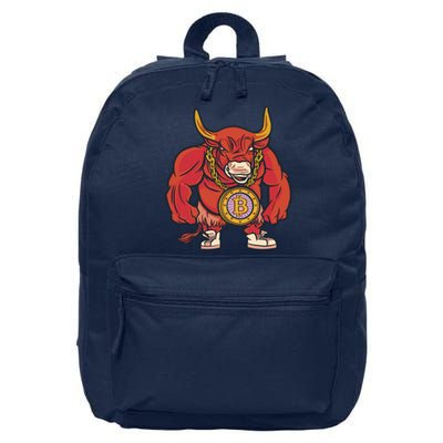 Bitcoin Chain Bull 16 in Basic Backpack