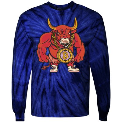 Bitcoin Chain Bull Tie-Dye Long Sleeve Shirt