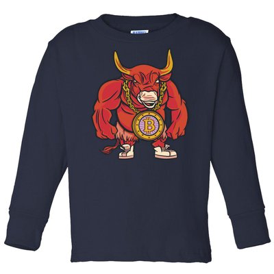 Bitcoin Chain Bull Toddler Long Sleeve Shirt