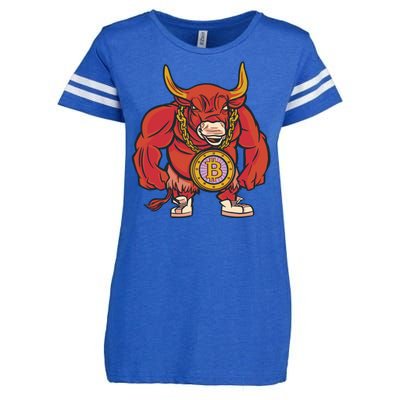 Bitcoin Chain Bull Enza Ladies Jersey Football T-Shirt