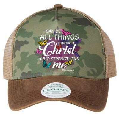 Butterfly Christian Bible Verse Do All Things Through Christ Gift Legacy Tie Dye Trucker Hat