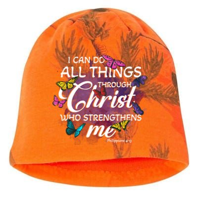 Butterfly Christian Bible Verse Do All Things Through Christ Gift Kati - Camo Knit Beanie