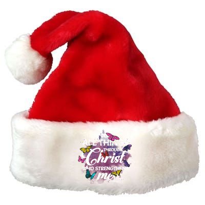 Butterfly Christian Bible Verse Do All Things Through Christ Gift Premium Christmas Santa Hat