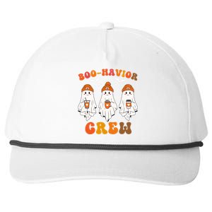 Boohavior Crew Behavior Analyst Halloween Aba Cute Ghost Funny Halloween Snapback Five-Panel Rope Hat