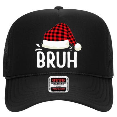 Bruh Christmas High Crown Mesh Back Trucker Hat