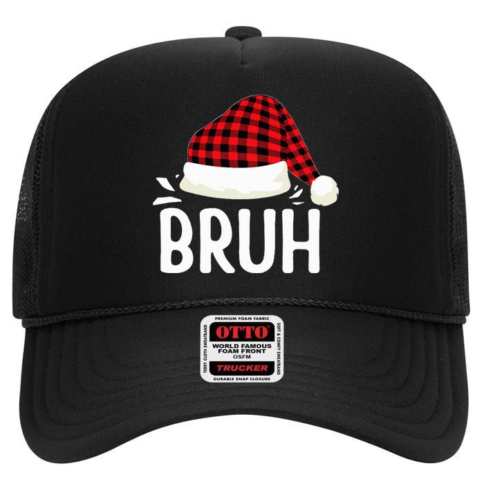 Bruh Christmas High Crown Mesh Back Trucker Hat