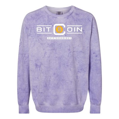 Bitcoin Cryptocurrency Colorblast Crewneck Sweatshirt