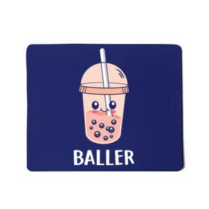 Baller Cat Boba Tea Bubble Tea Anime Kawaii Neko Strawberry Graphic Mousepad