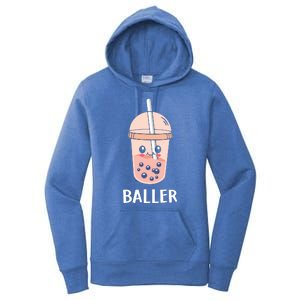 Baller Cat Boba Tea Bubble Tea Anime Kawaii Neko Strawberry Graphic Women's Pullover Hoodie