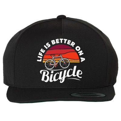 Bike Cycling Biking Cyclist Retro Theme Bicycle Quote Saying Wool Snapback Cap