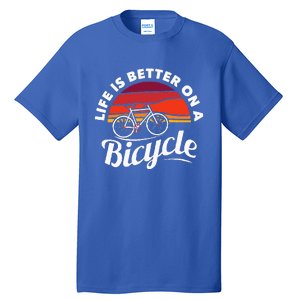 Bike Cycling Biking Cyclist Retro Theme Bicycle Quote Saying Tall T-Shirt