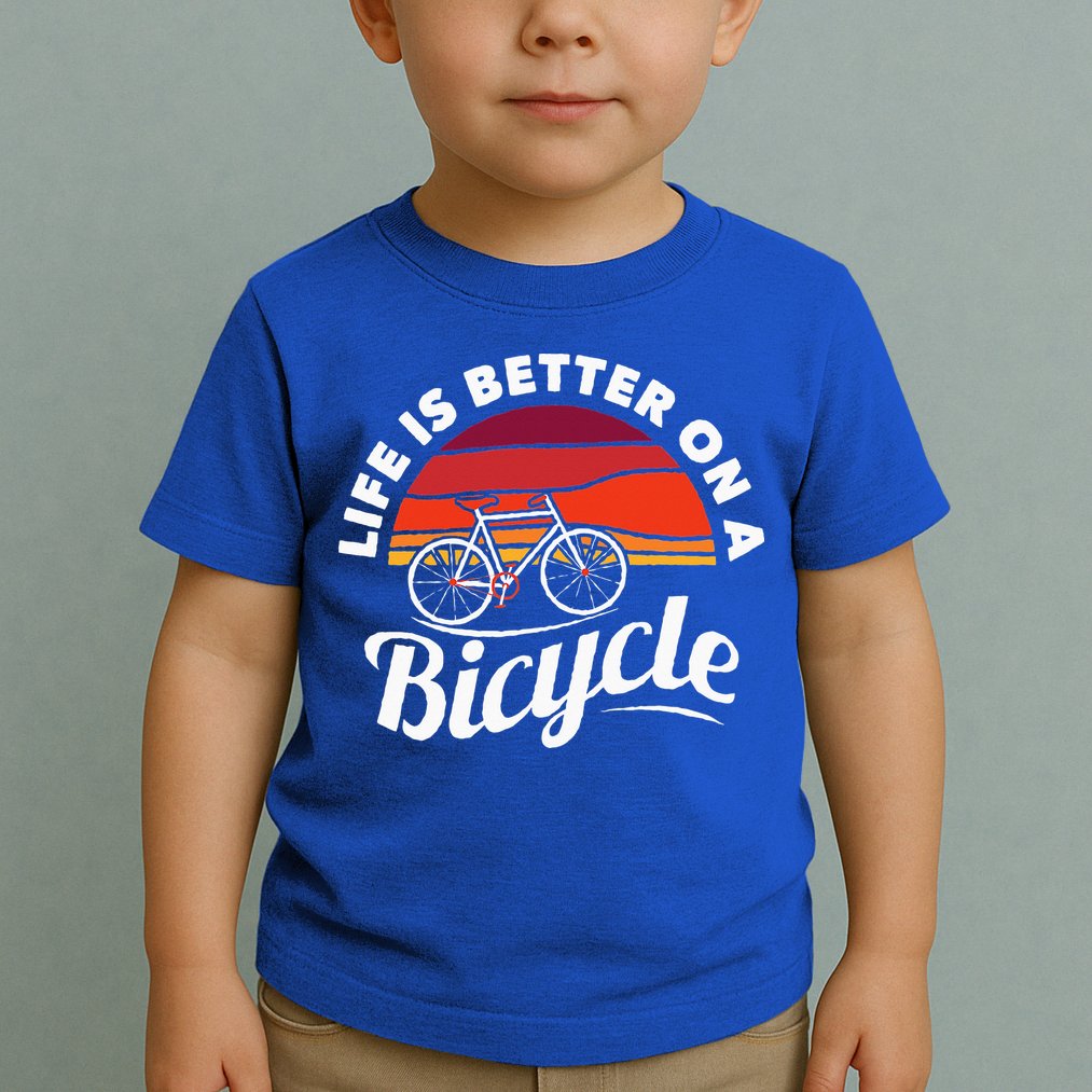 Bike Cycling Biking Cyclist Retro Theme Bicycle Quote Saying Toddler T-Shirt