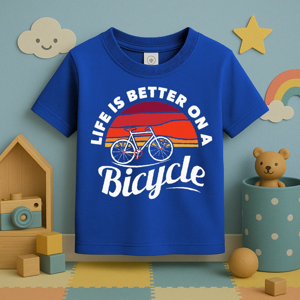 Bike Cycling Biking Cyclist Retro Theme Bicycle Quote Saying Toddler T-Shirt