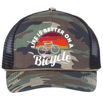 Bike Cycling Biking Cyclist Retro Theme Bicycle Quote Saying Retro Rope Trucker Hat Cap