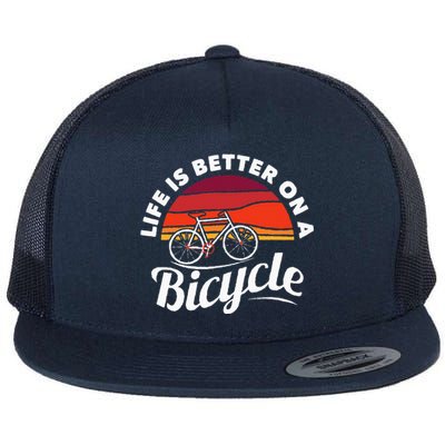 Bike Cycling Biking Cyclist Retro Theme Bicycle Quote Saying Flat Bill Trucker Hat